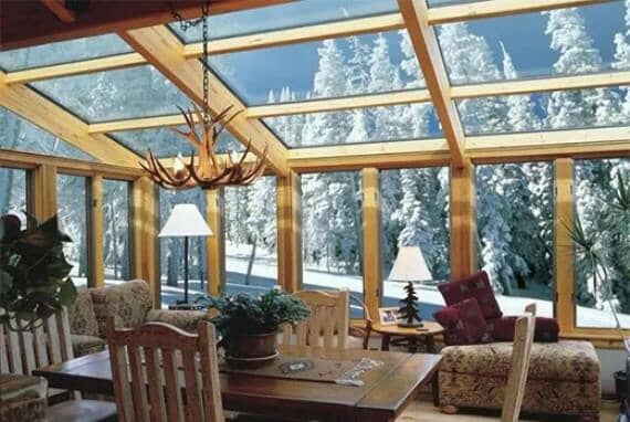 铝结构阳光房为何要使用中空玻璃